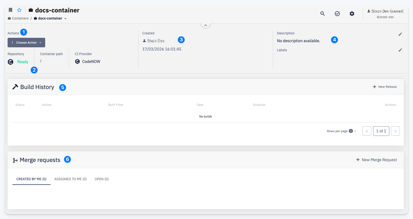 Container dashboard