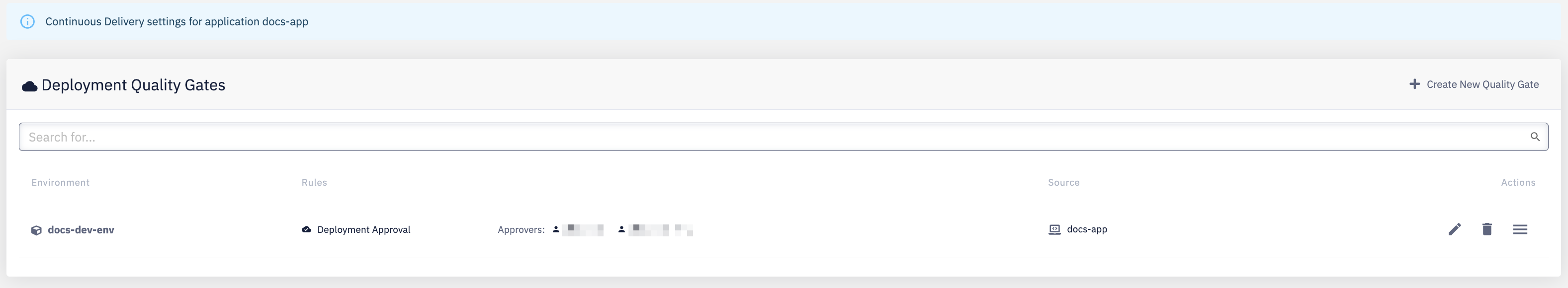 Continuous Delivery settings — Deployment Quality Gates