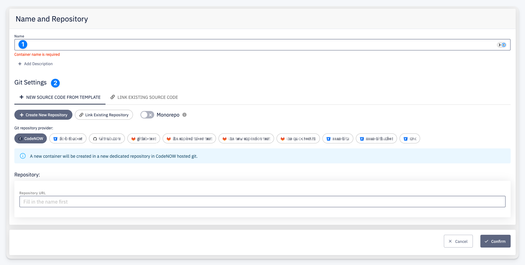 Create container