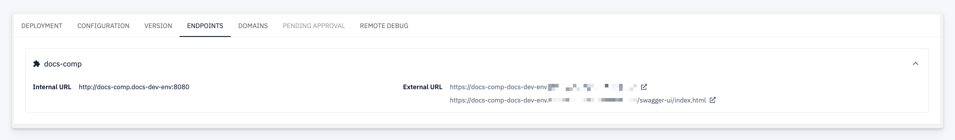 Endpoints tab