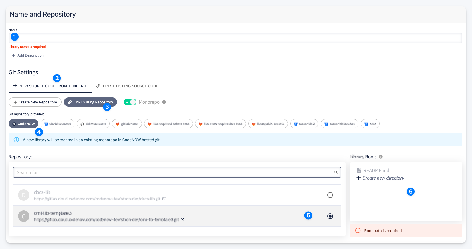 New source code in an existing repository