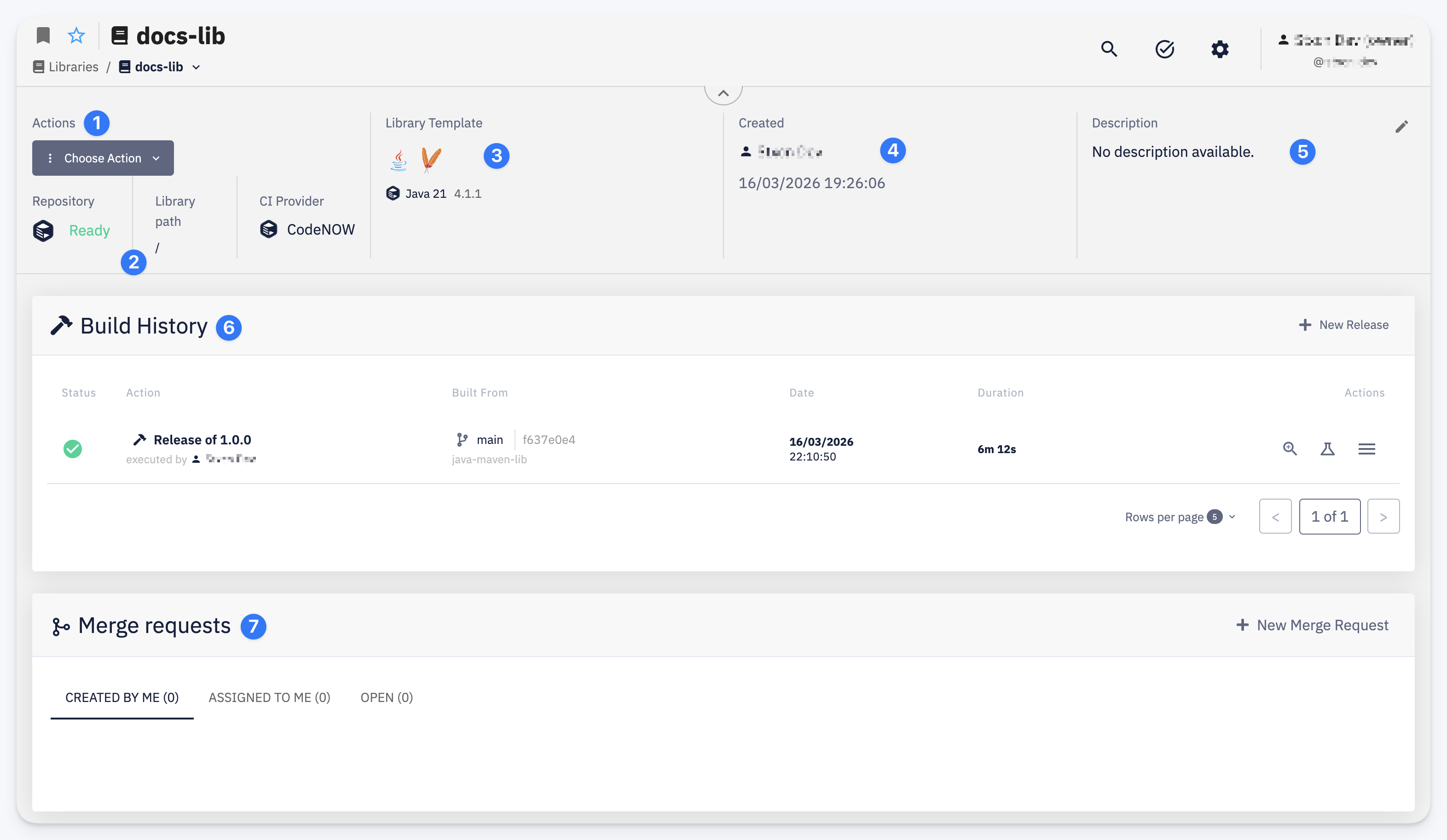 Library dashboard