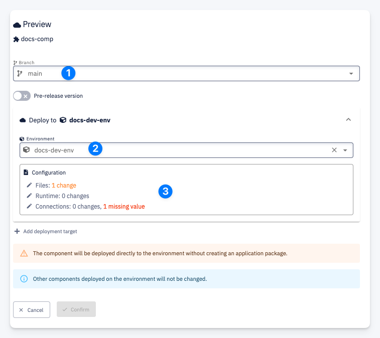 Preview build — configuration summary