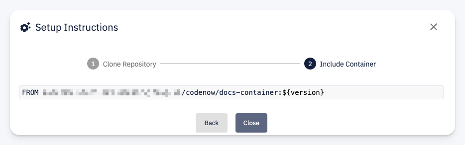 Setup instructions — Include Container