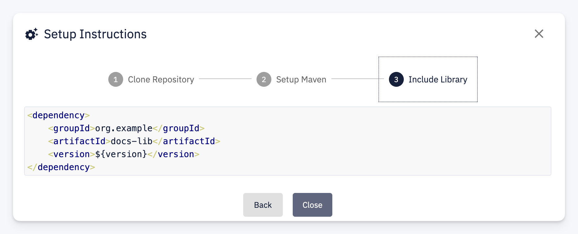 Setup instructions — Include Library