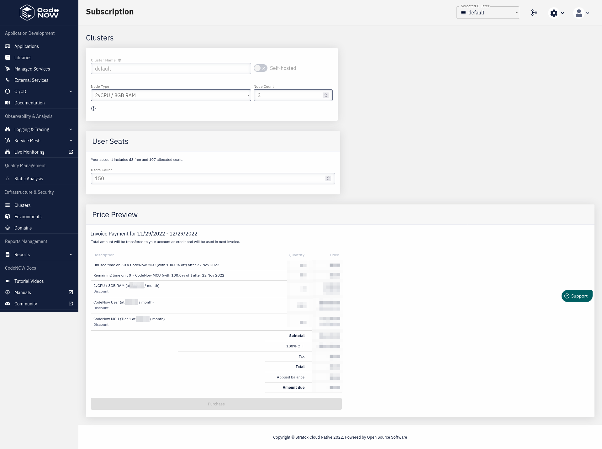 Request Cluster Update