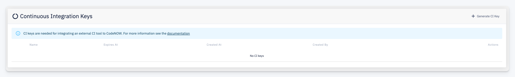 Continuous Integration Keys
