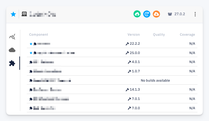 Application card — components view