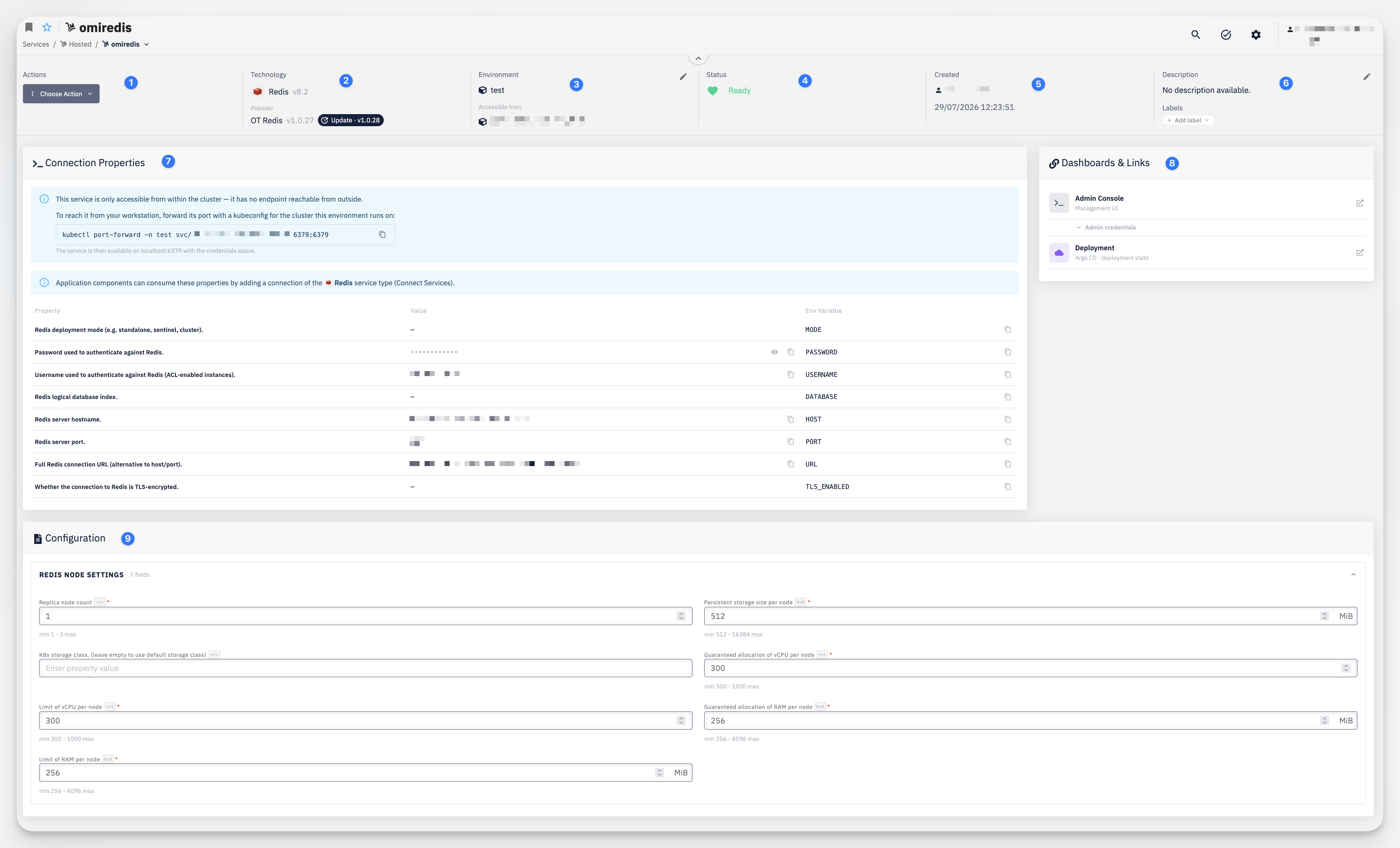 Hosted Service detail