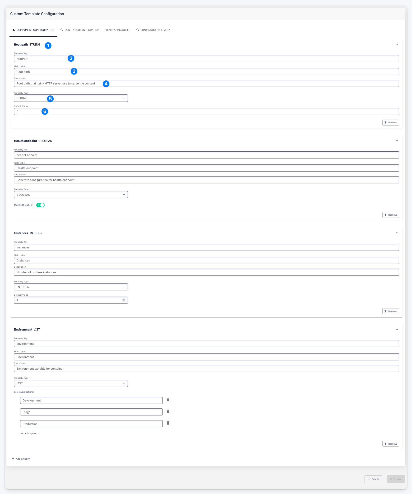 Edit Component Configuration