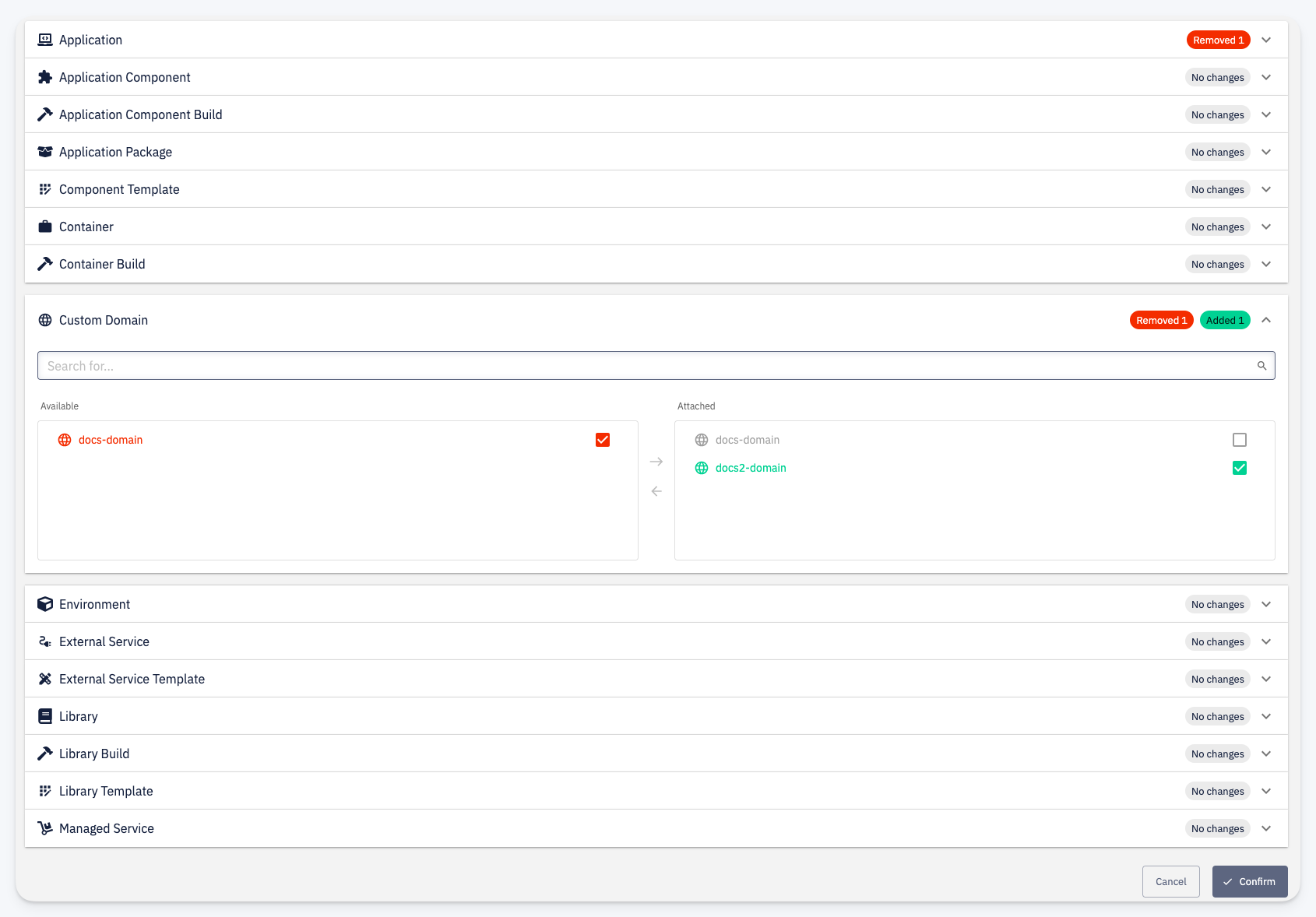 Edit label — manage attached resources